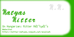 matyas mitter business card
